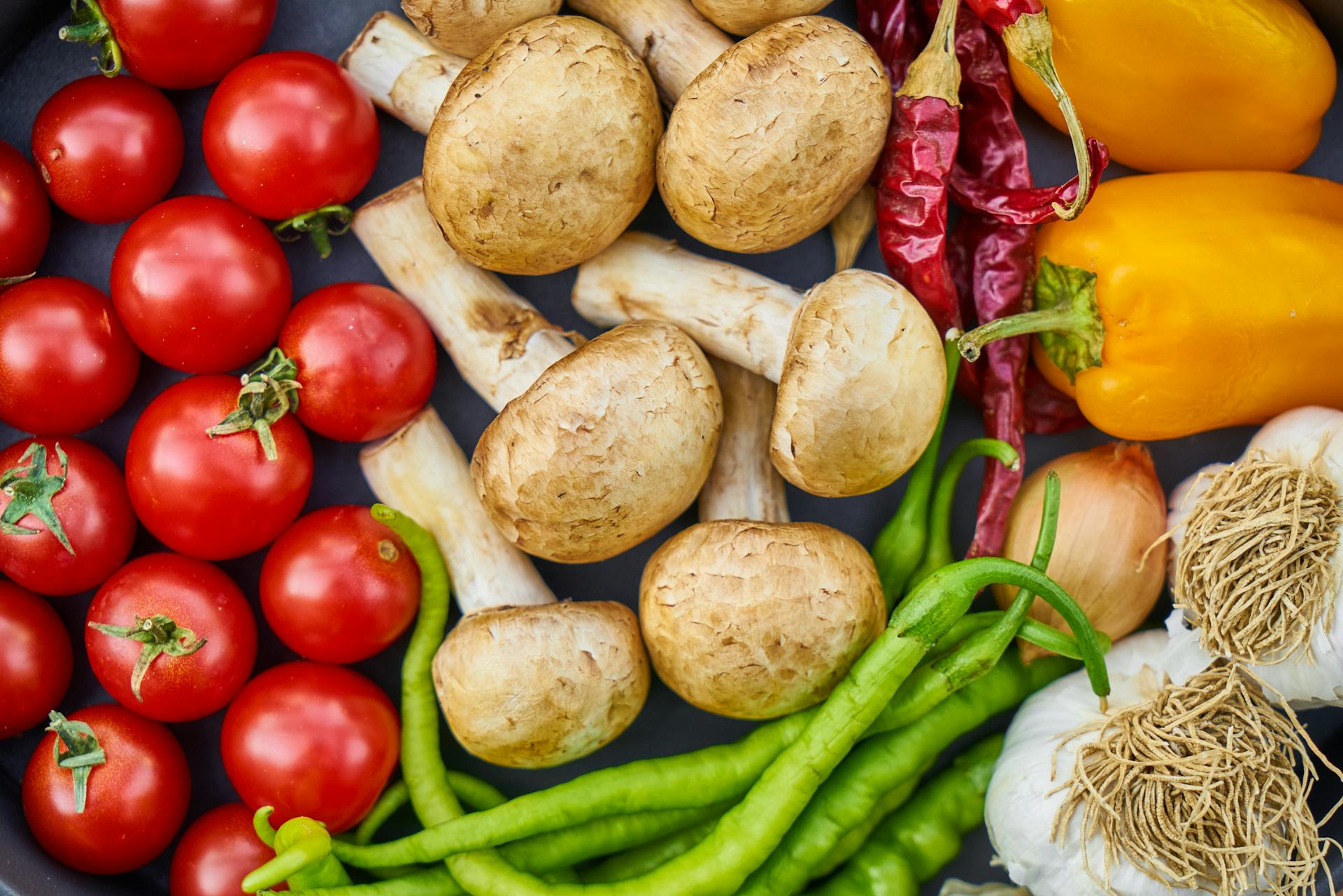 Rustic wooden table with cooking ingredients